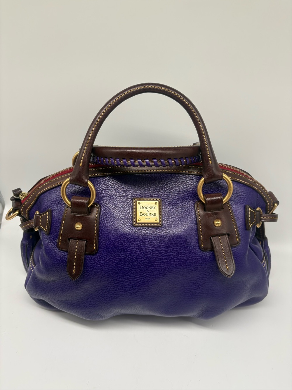 Dooney & Bourke Toledo Florentine Leather Medium Mail Satchel Violet Purple RARE - Picture 8 of 11